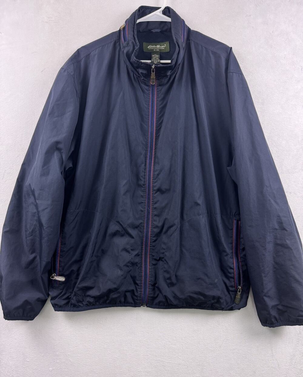 Vintage Eddie Bauer Men’s XL Navy Blue Windbreaker Jacket Full Zip